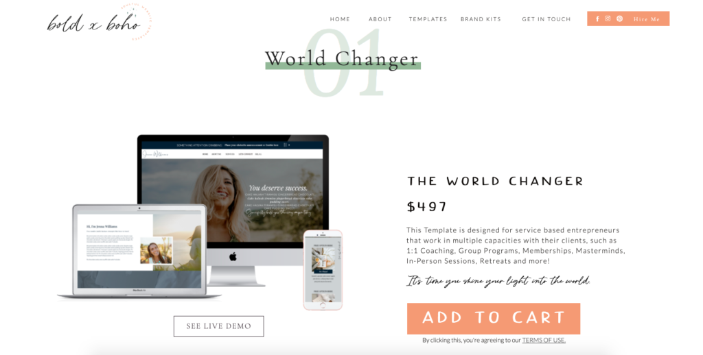 The World Changer Template for Showit 5